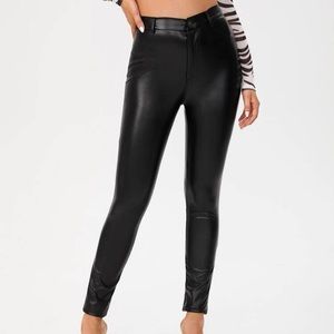 SHEIN Tall High Waist PU Leather Skinny Pants